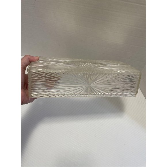 Vintage Celebrity Clear Acrylic Plastic Tissue Box Holder Starburst EUC - Picture 3 of 5